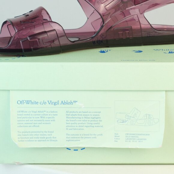 Off-White ℅ Virgil Abloh Logo Slingback Jelly Sandals, Lavender, EU 42 - Picture 12 of 12
